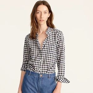 J.Crew Classic-fit shirt in crinkle black and white gingham